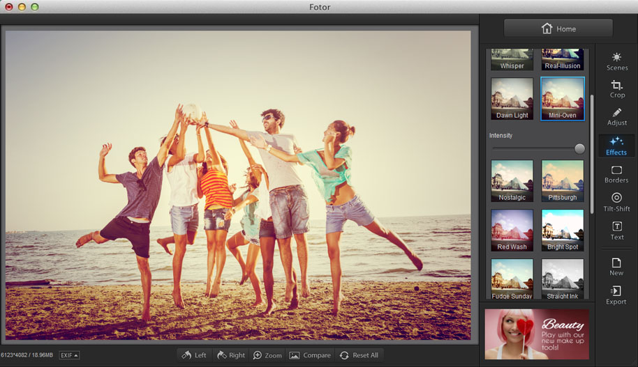 edit photo effects using Fotor photo editor for Mac