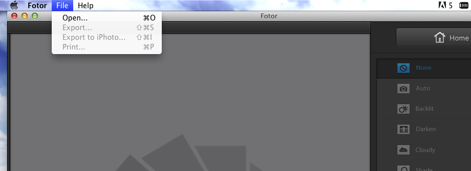 add photos to edit in Fotor photo editor for Mac